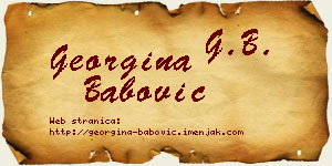 Georgina Babović vizit kartica
